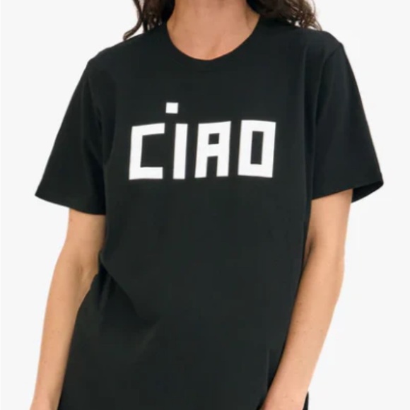 Clare V Tops - Clare V Black “Ciao” T shirt size Large